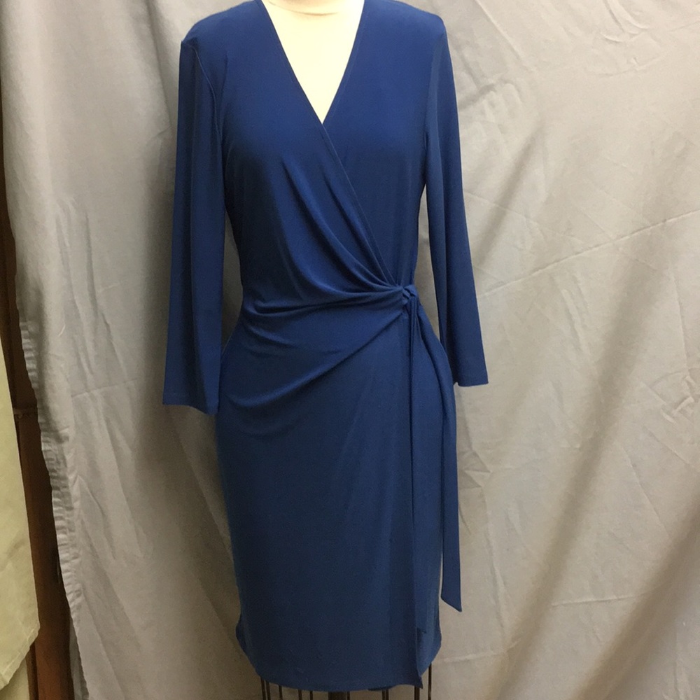 Royal blue wrap style dress